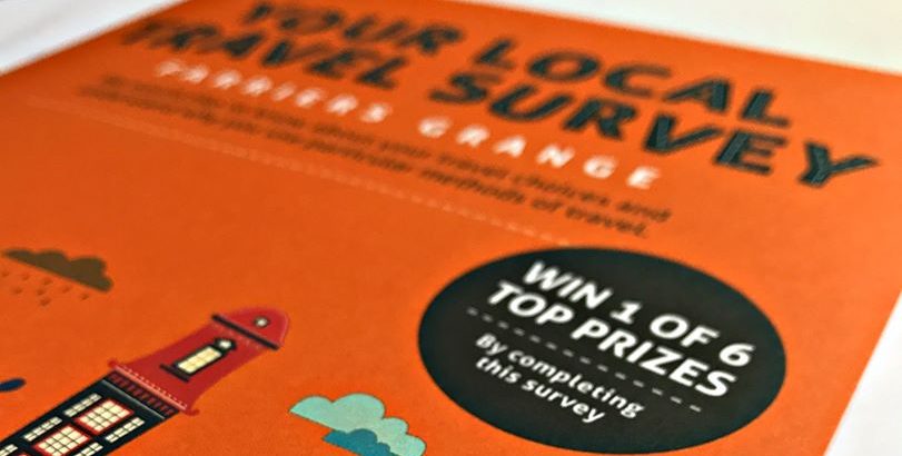 A close up photograph of the Farriers Grange travel survey packs | Smarter Travel Limited
