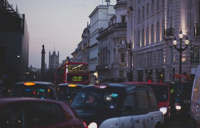 A photograph of London in the early evening with very heavy congestion | Smarter Travel Limited