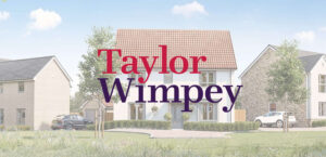 Taylor Wimpey Logo Over A Image Of Brightwell Lakes